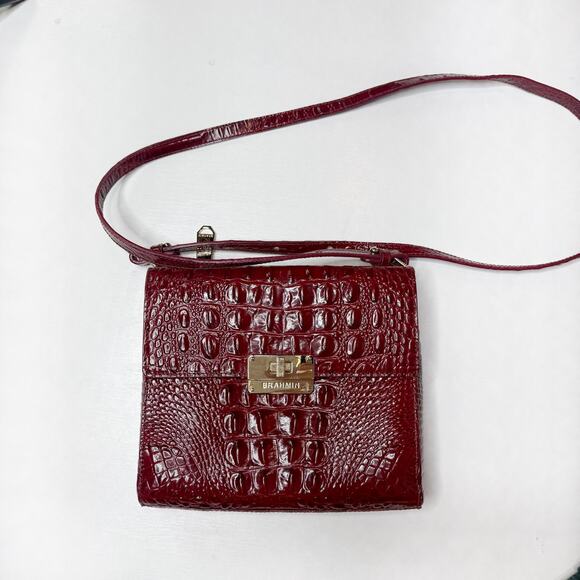 BRAHMIN Red Leather Crossbody - Picture 1 of 4